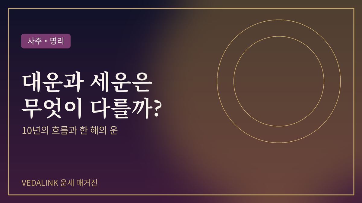 대운과 세운의 차이를 표현한 대표 이미지