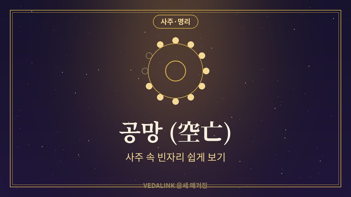 십이지 지지 링의 빈자리로 표현한 사주 공망 이미지