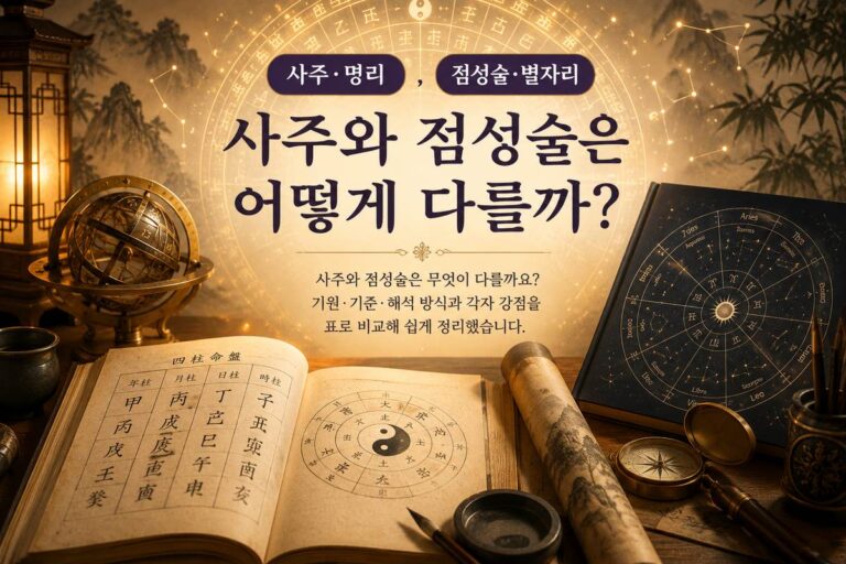 사주와 점성술의 차이를 비교한 대표 이미지