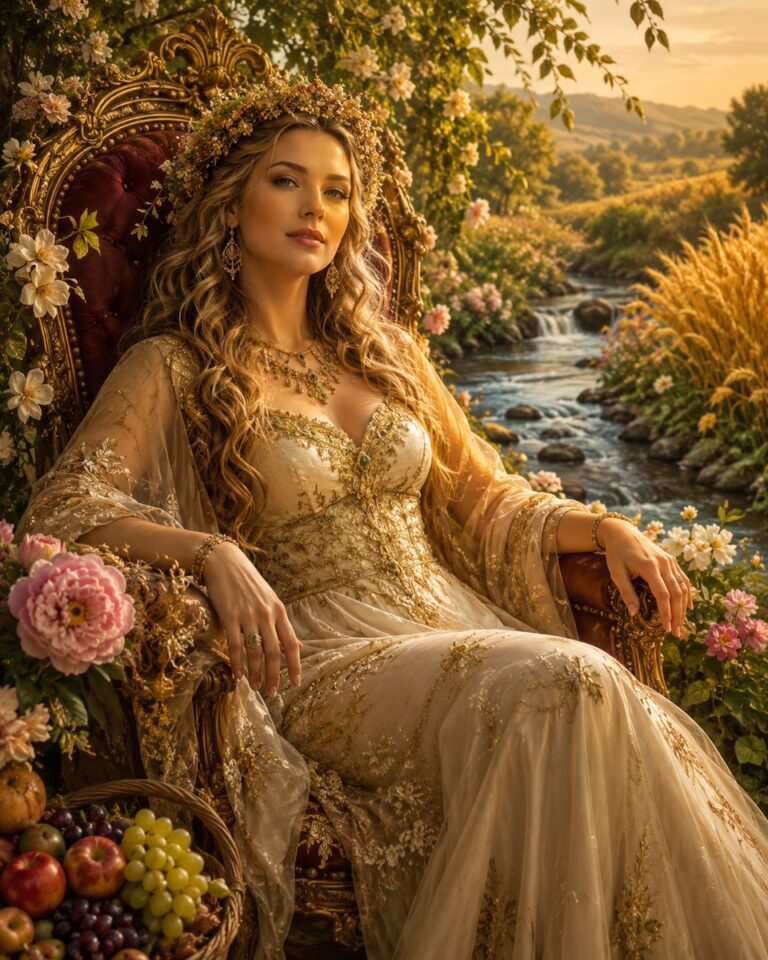 타로 여제 카드(The Empress)의 풍요와 돌봄을 상징하는 이미지