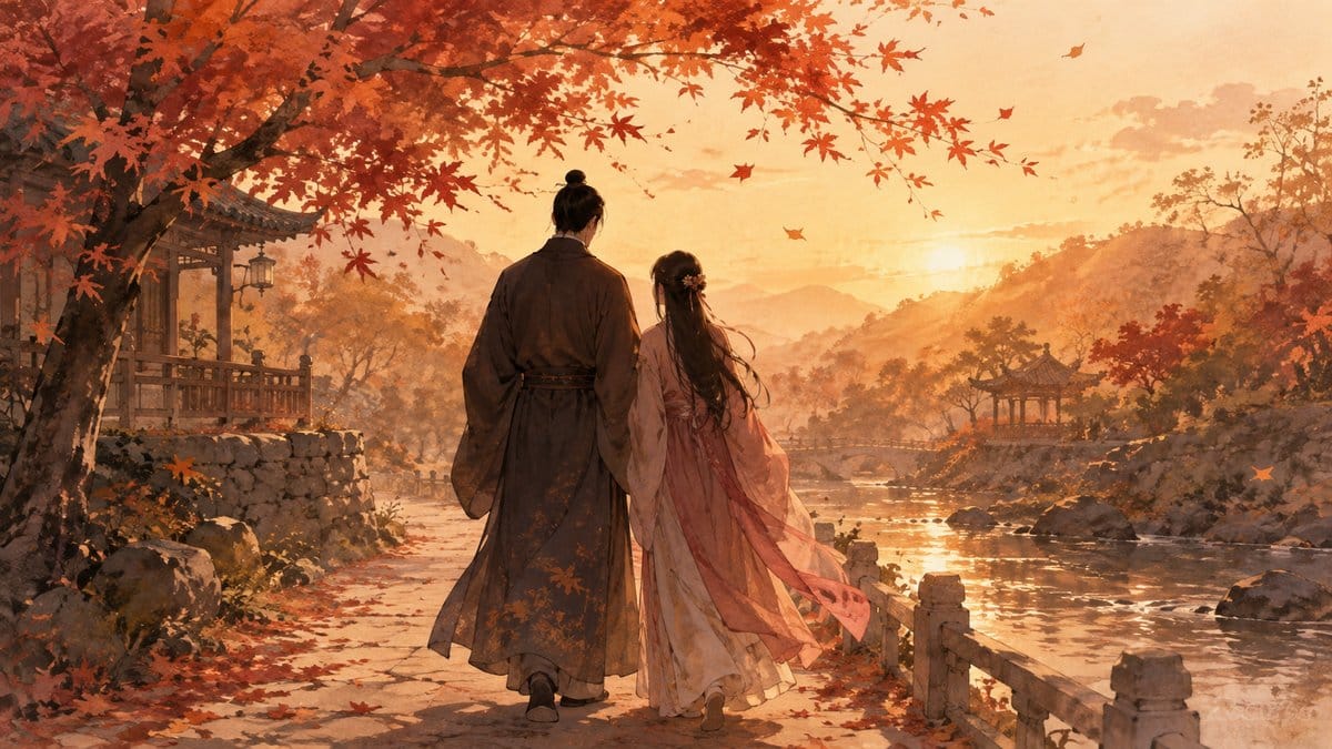 사주 연상연하 궁합 나이 차이를 넘는 다정한 커플 일러스트